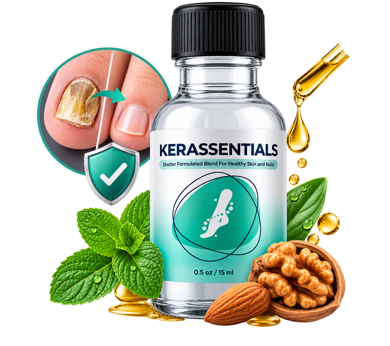 Kerassentials nail oil bottle